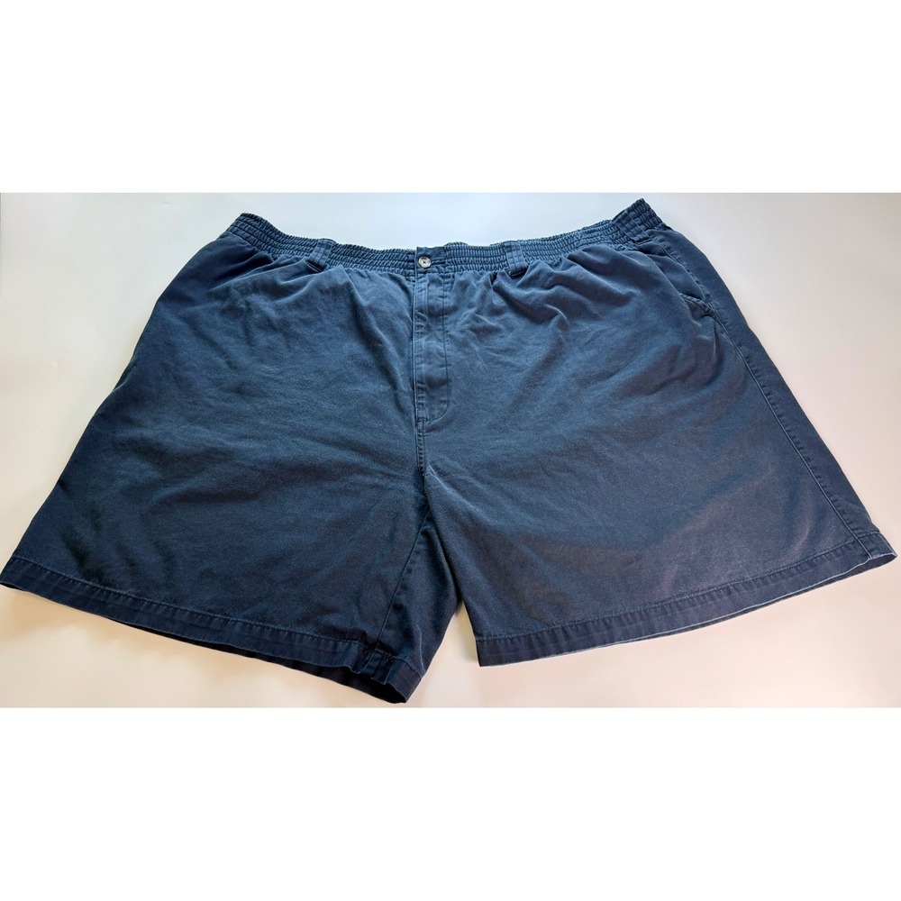 Harbor Bay Mens 3XL Navy Blue Cotton Elastic Waist Casual Shorts Big & Tall